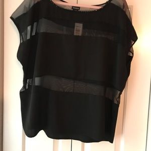 Black sheer striped shirt